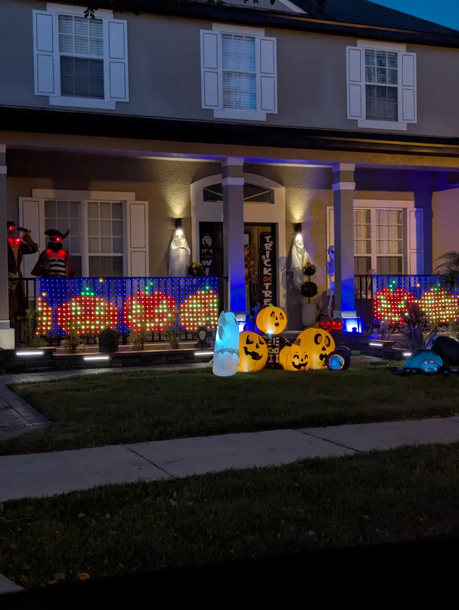 Halloween display on Kristen Park Drive